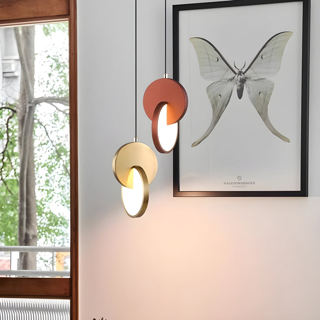 Modern Scandinavian LED Pendant Lamp with Round Frame and Warm Glow