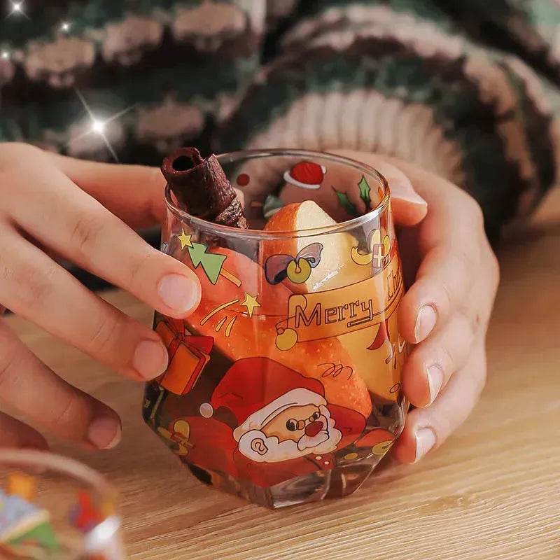 2025 Christmas Gift High Beauty Creative Cup Christmas Snowman Glass Cup High Temperature Resistant