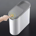 Streamlined Space-Saving Trash Can with Easy Press-Top Lid