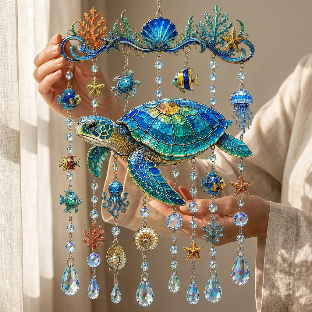Ocean-Themed Crystal Wind Chime – Bring the Ocean Glow to Your Garden