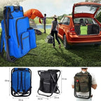 3-in-1 camouflage rucksack with folding chair & cooler compartment