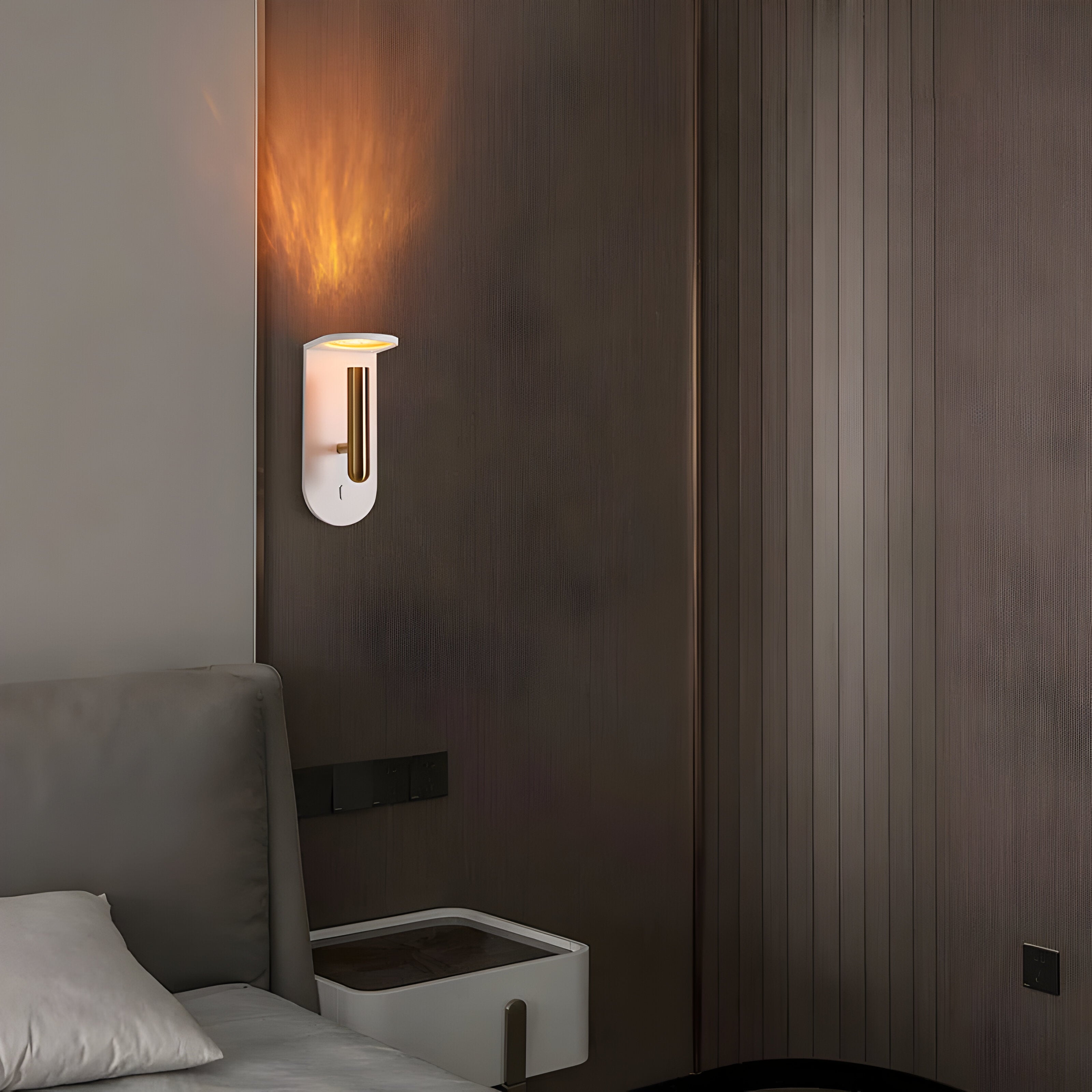 Adjustable Nordic LED Wall Light with Flame Effect