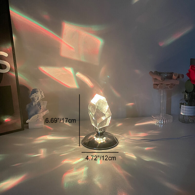 LuxorLite Diamond Crystal LED Table Lamp | Luxurious Mood Light | 3 or 16 Color Change | Wireless Night Light