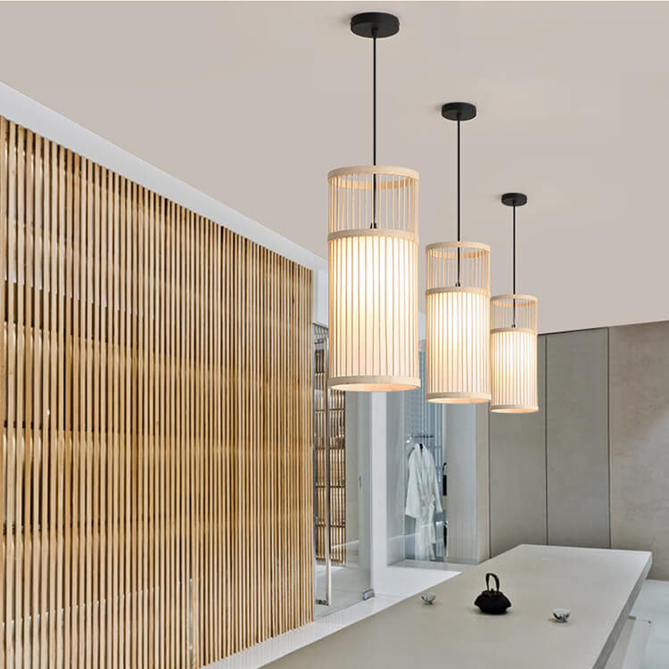 Bambora Zen Pendant Light | Handwoven Bamboo Lantern | Japanese Design | Natural Elegance