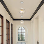 Pendant Light Black Glass Globe Ceiling Fixture