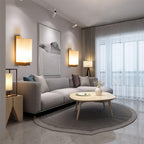 Modern minimalist solid wood square glass column 1-light wall sconces lamp