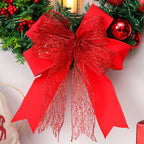 LED Christmas Wreath with Red Bow for Indoor Holiday Decor