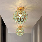 Flowers Style Glass Hallway Ceiling Light