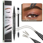 2-in-1 Dual-Ended Eyebrow Pencil with Micro-Fork Tip Applicator and Precise Brush Tip