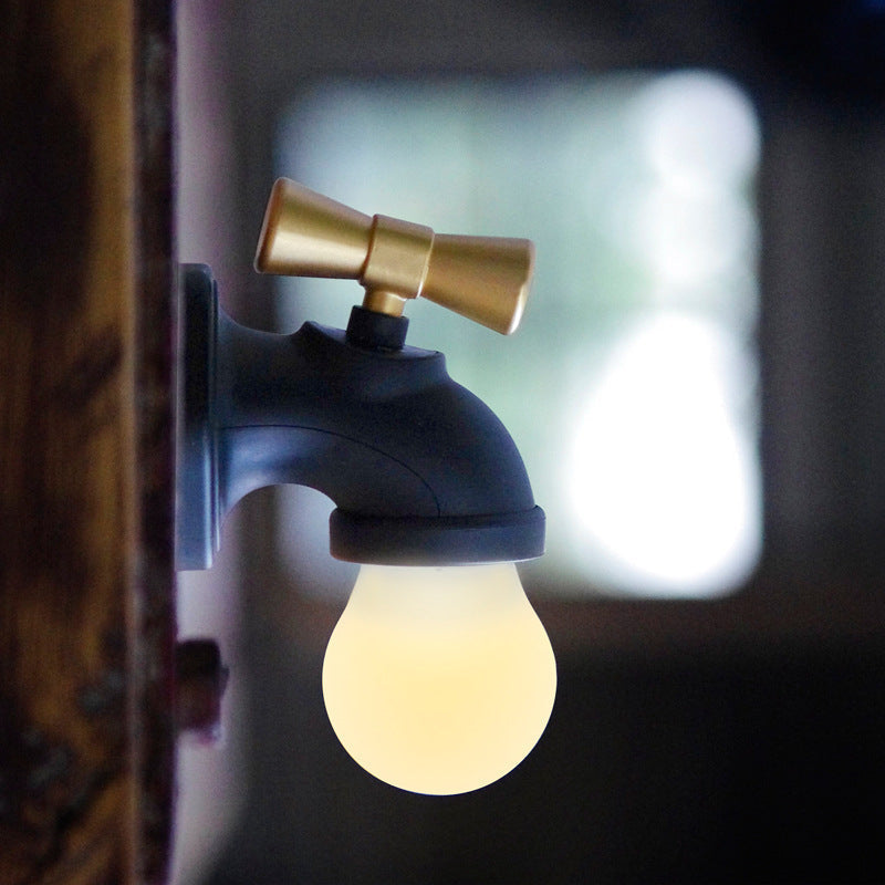 Modern creative faucet ABS PC USB LED night light wall lamp