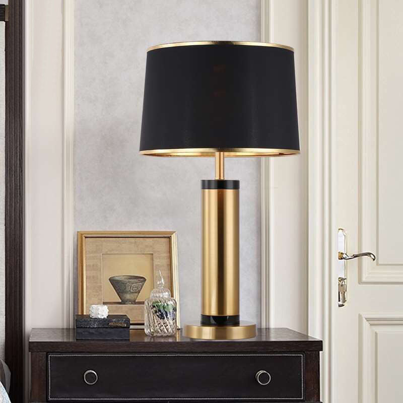 Modern Transitional Cylinder Iron Fabric 1-Light Table Lamp for the Living Room