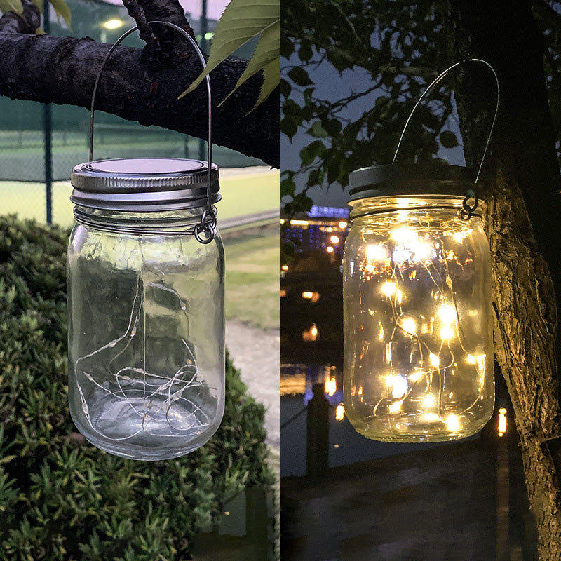 Modern Art Deco Waterproof Solar Glass Stainless Steel Copper Wire Star LED String Lights Outdoor Lighting For Garden