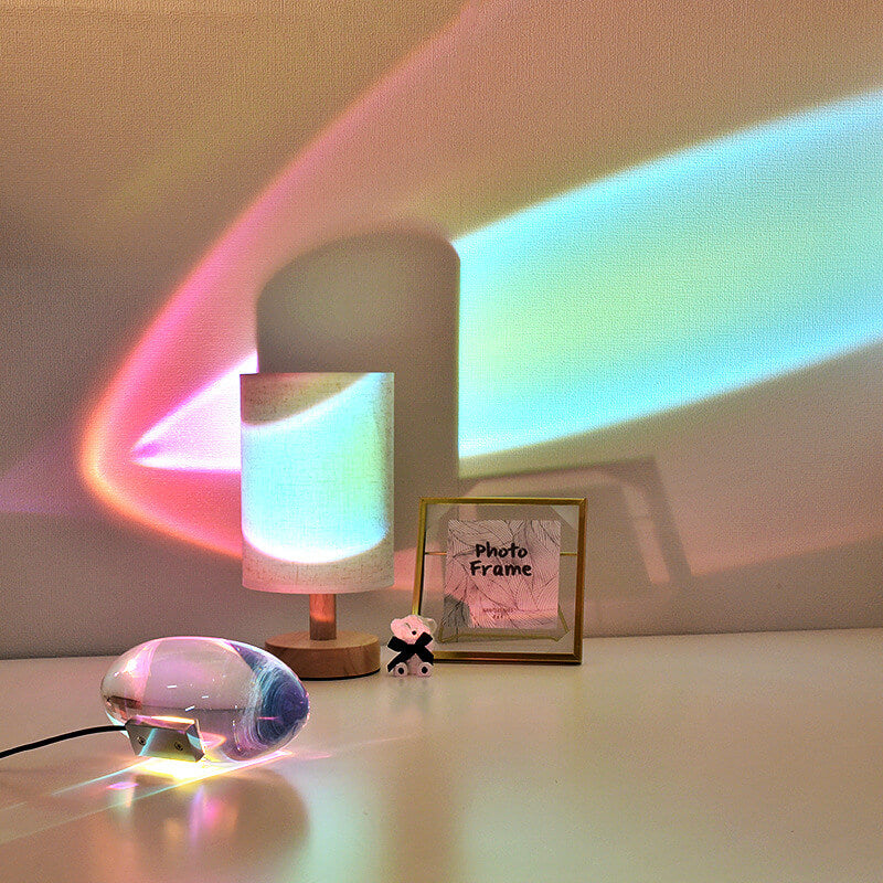 Creative Crystal Projection Angel Eyes LED Table Lamp