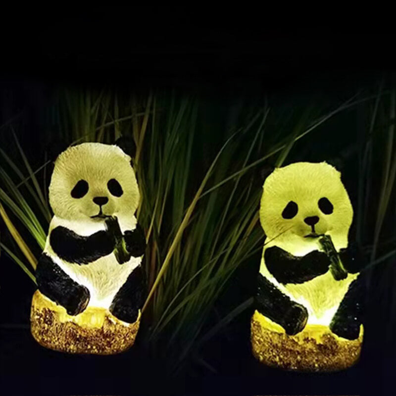 Solar resin panda outdoor waterproof patio decoration ground light