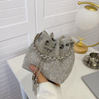 Diamond Drawstring Bucket Bag