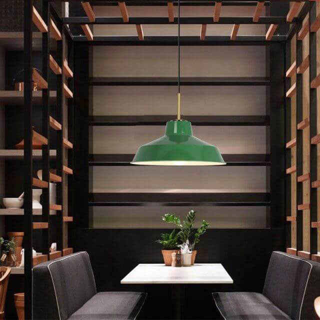 RetroDome Industrial Vintage Pendant Light | Green Iron Dome Design | Single Light | Rustic Ceiling Lighting