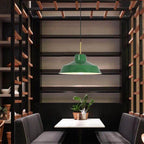 RetroDome Industrial Vintage Pendant Light | Green Iron Dome Design | Single Light | Rustic Ceiling Lighting