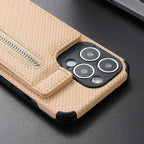 Magnetic zipper wallet case with credit card holder