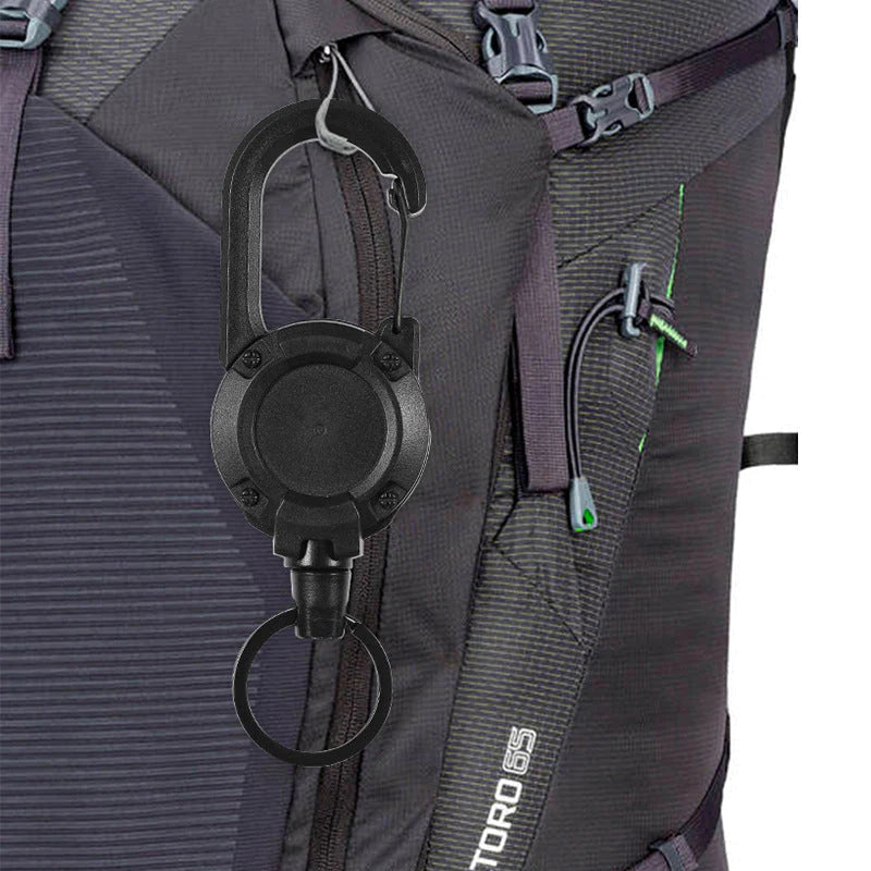 Outdoor automatic retractable wire Luya tactical keyring with theft protection