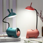 LED Desk Lamp Rabbit | USB & Touch | With Pen Holder | Pink, Green, Blue