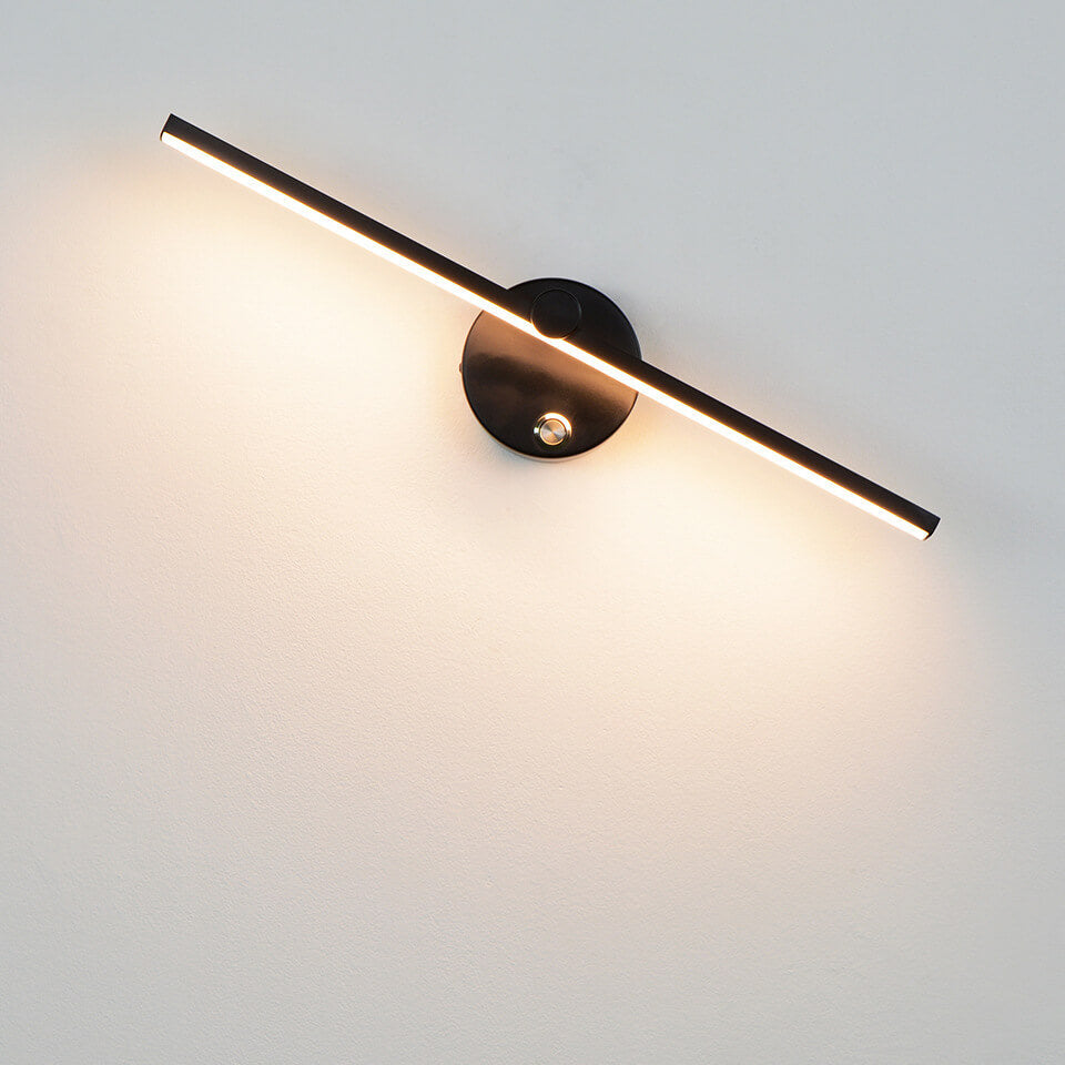 Nordic Minimalist Aluminium Long Bar Switch LED Mirror Wall Light Lamp