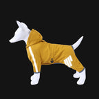 Stylish waterproof adjustable reflective stripe dog rain jacket with hood