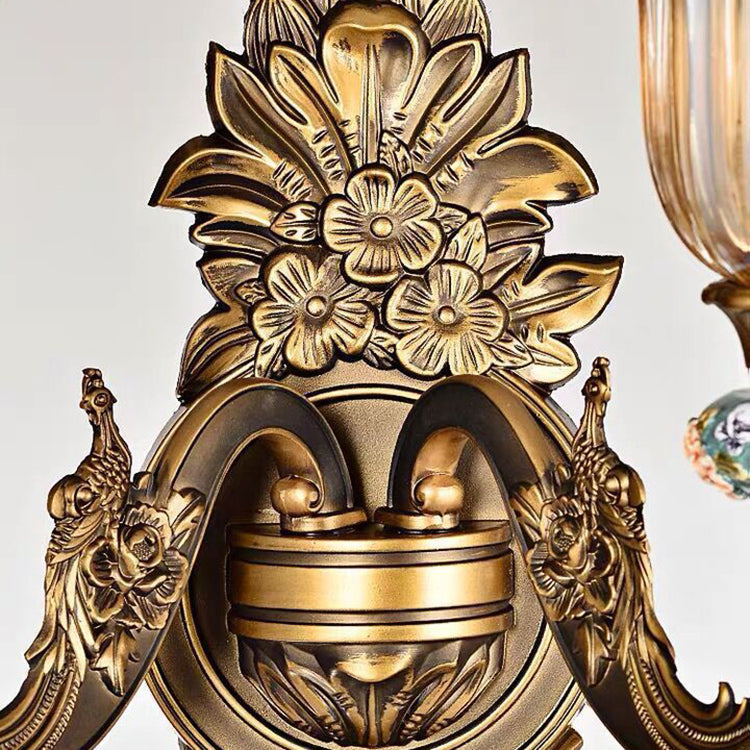 FlorisLuxe European Wall Lamp | Blossom Design | 1-2 Flames | High-Quality Resin & Glass | Elegance for Living Room & Hallway