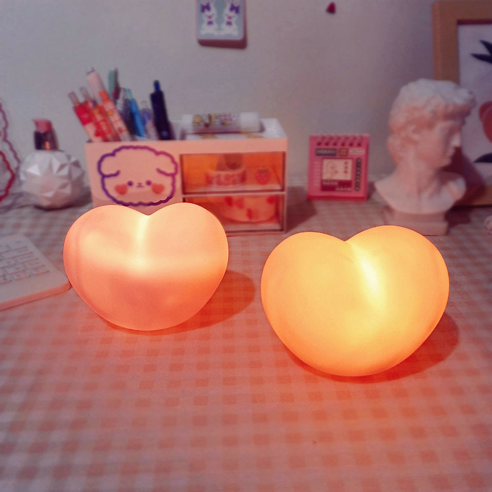 LuvSphere Silicone LED Night Light | Heart-Shaped Design | Table Lamp | Warm Mood Light | Decorative