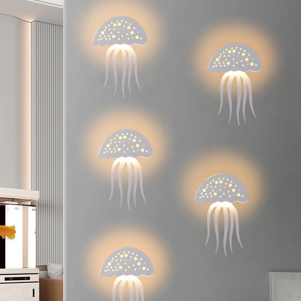 Modern creative 1-Light LED Jellyfish Wall Light