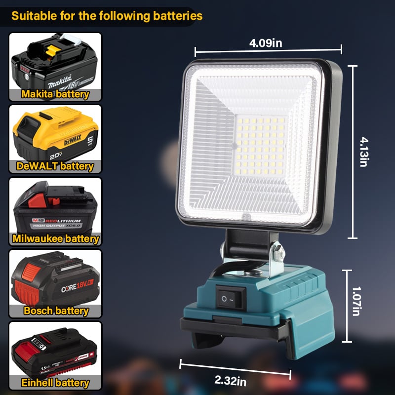 Battery LED work light 3000 LM – Eye-friendly & with heat dissipation