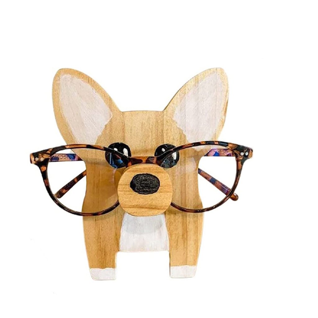 Wooden glasses stand with animals