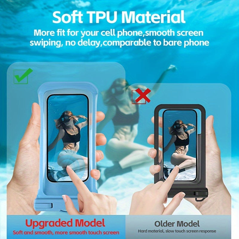 Waterproof Phone Case with Neck Strap for Beach and Travel – Durable PVC Smartphone Case for 20-32 cm Devices