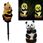 Solar resin panda outdoor waterproof patio decoration ground light