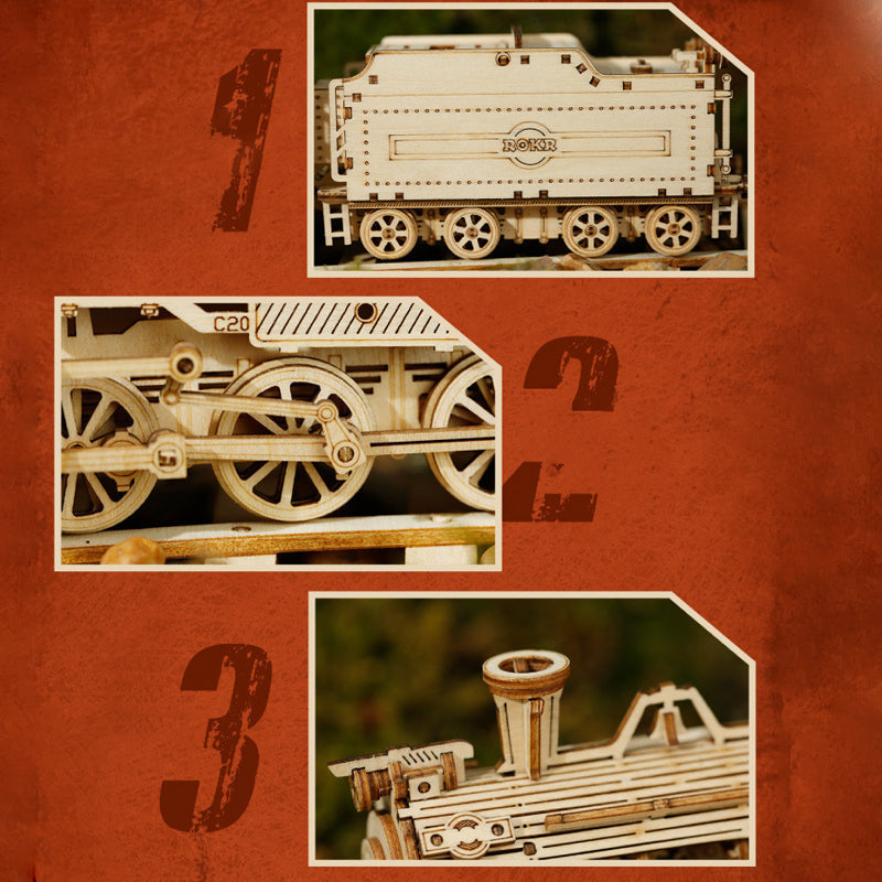 Puzzle Model Mechanical Made of Wood Super