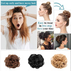 Bun Clipping Flower Buds Wig
