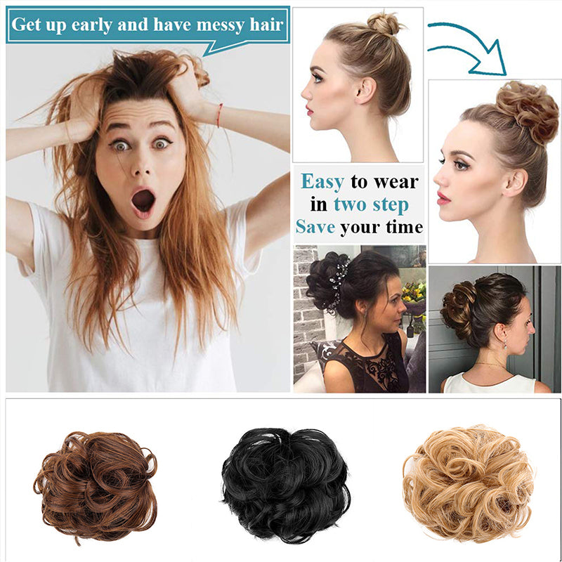 Bun Clipping Flower Buds Wig