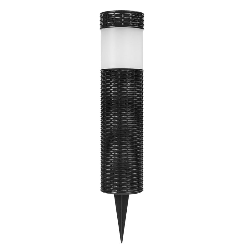 Outdoor Solar Rattan Cylindrical LED Garden Lawn In-ground Landscape Light
