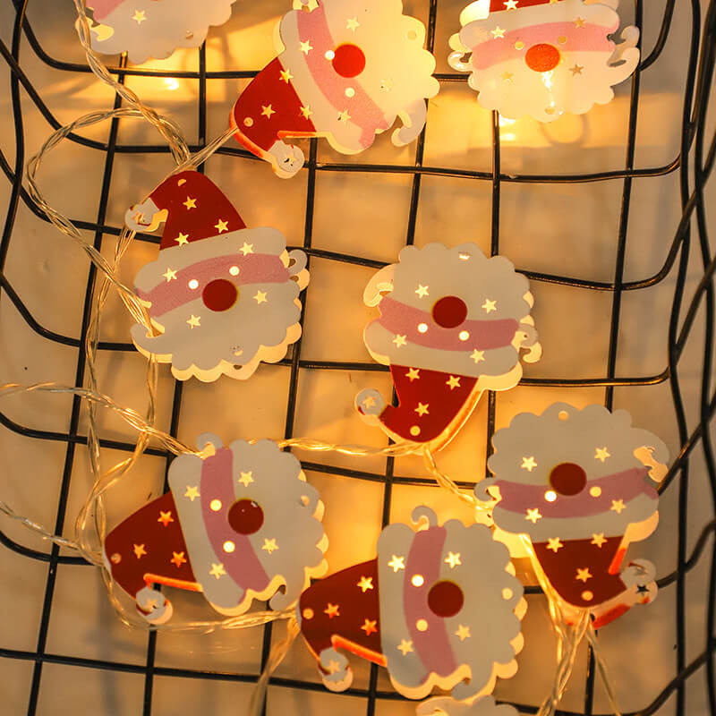 Battery-Powered LED Christmas String Lights with 10 or 20 Bells and Elk Designs