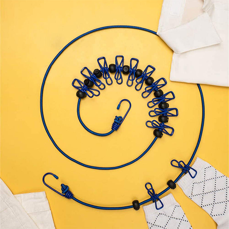 Portable elastic travel clothes rack