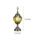 Traditional Tiffany romantic oval iron enameled 1-light table lamp for the bedroom