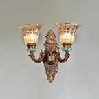 FlorisLuxe European Wall Lamp | Blossom Design | 1-2 Flames | High-Quality Resin & Glass | Elegance for Living Room & Hallway