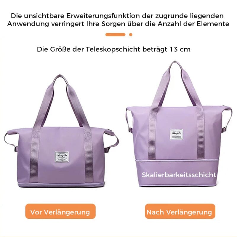Double-layer travel bag with large capacity for moisture separation