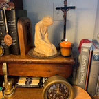 Sweet Hour of Prayer, beautiful hand-cast inspiring sculpture of a praying woman