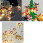 Battery-Powered LED Christmas String Lights with 10 or 20 Bells and Elk Designs