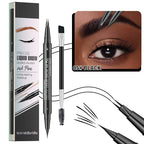 2-in-1 Dual-Ended Eyebrow Pencil with Micro-Fork Tip Applicator and Precise Brush Tip