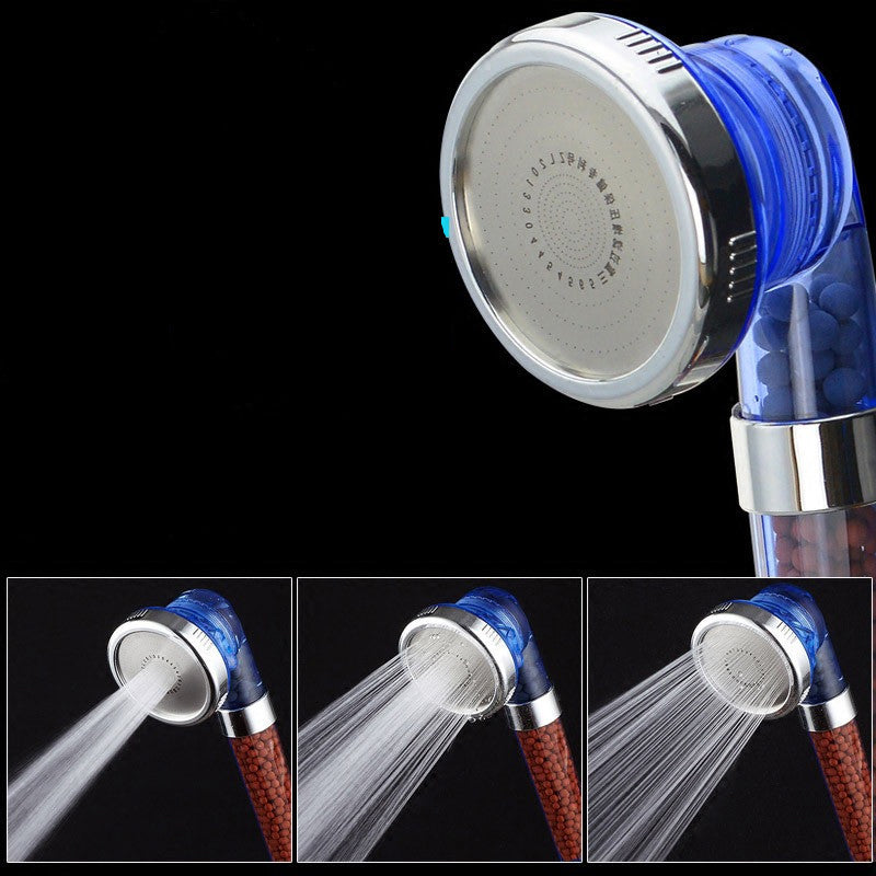 Pressure washing shower with negative ions