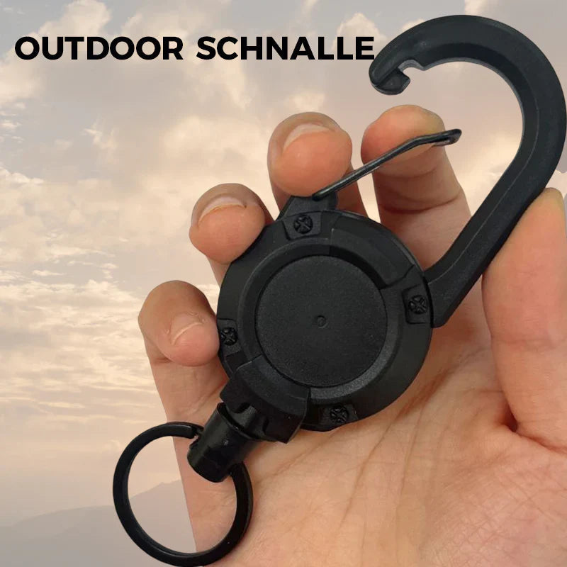 Automatic retractable wire rope outdoor keychain