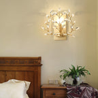 Luminis Wall Light | Luxury Crystal Design | Leaf Motif | 1-Bulb & Modern