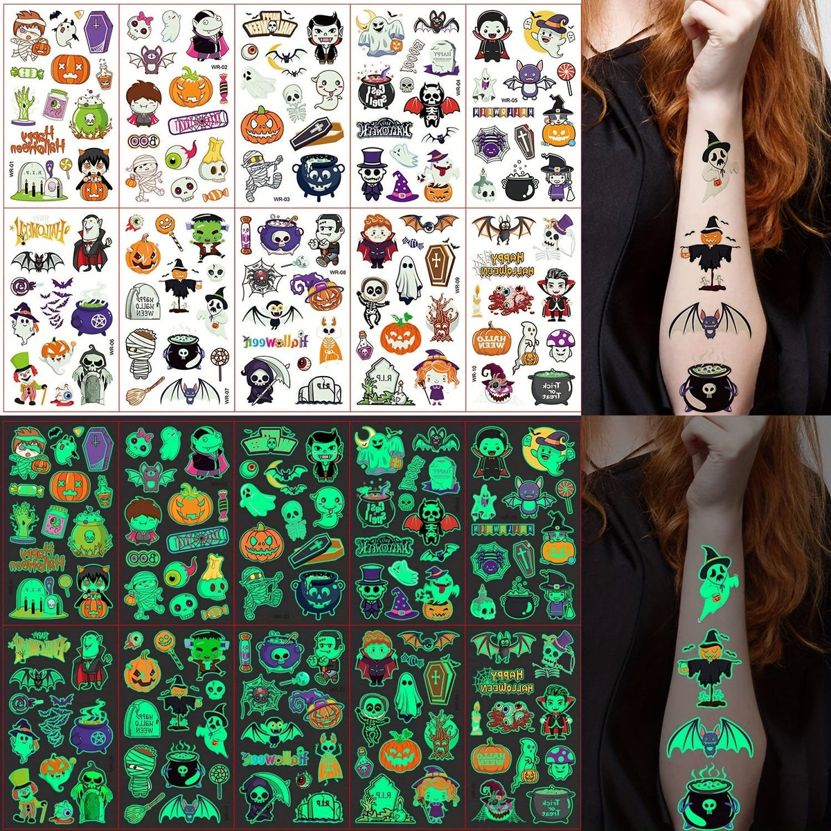 Temporary Glow in the Dark Kids Tattoos