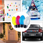 Christmas Car Magnet Decorations | Reflective Holiday Light Bulb Set | Weatherproof & Reusable